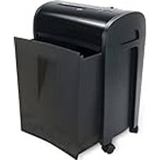 Waytex 77323 Aktenvernichter Kreuzschnitt 10 Blatt CD und Kreditkarte auf Rollen mit 14 l Schublade schwarz