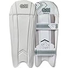 Gunn & Moore Gunn & Moore GM Cricket Wicket Keeper Keeping Pads Original PU vänd med hög densitet skum ansiktsfyllning Comfort Mesh Instep Ungdomar Ungefärlig vikt per par 0,90 kg Vit med GM-logotyp