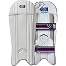 Gunn and Moore Gunn & Moore GM Cricket Wicket Keeper Keeping Pads Mana 909 PU vänd med skum och käppansikte fyllning Mesh med vristkant vuxen Ungefärlig vikt per par 1,25 kg Vit med GM-logotyp