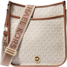 Michael Kors Beige Handtaschen Michael Kors Luisa Large Signature Logo Messenger Bag - Vanilla/Luggage