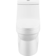 Toilets Swiss Madison Tours One Piece Elongated Toilet With Touchless Retrofit Dual Flush 1.1/1.6 Gpf 29.2" x 14.95" 28.4" White