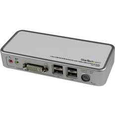 KVM Switches StarTech 2 Port USB DVI KVM Kit with Cables USB 2.0 Hub & Audio, White