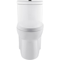 Toilets Swiss Madison Besanon One Piece Elongated Toilet Dual Flush, Black Hardware 1.1/1.6 Gpf 27.75" x 15.55" 28.4" White