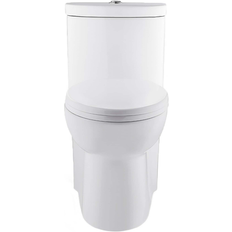 Toilets Swiss Madison Besanon One Piece Elongated Toilet With Touchless Retrofit Dual Flush 1.1/1.6 Gpf 27.75" x 15.55" 28.4" White