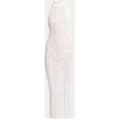 Balmain Vêtements Balmain Balmain-Monogrammed Knit Dress Abiti Bianco-Donna