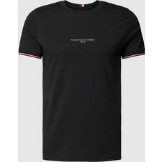 Tommy Hilfiger Black T-shirts Tommy Hilfiger Centre Tip T-Shirt Black Mens