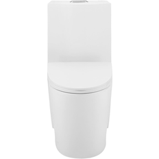 Toilets Swiss Madison Angers One Piece Elongated Toilet Dual Vortex Flush 1.1/1.6 Gpf With 10" Rough In 27" x 15.15" 31.2" White