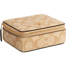 Beige Jewelry Coach Large Jewelry Box - Gold/Light Khaki Chalk