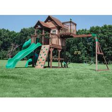 Backyard Discovery Skyfort III Cedar Swing Set w/ Tube Slide DIY