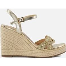 Dune London Shoes Dune London Women's Kaspar Fabric Wedge Heel Sandals Gold