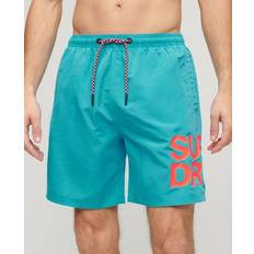 Superdry Swimwear Superdry Herren 17" Sportswear Badeshorts aus Recyceltem Material mit Logo Blau Größe: Blau