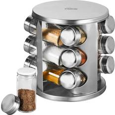 Stoneline 12 Jars Rotating Spice Carousel in Stainless Steel