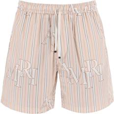 Amiri Pantalones & Shorts Amiri Stripe Technical Poplin Bermuda Shorts - Pink