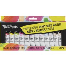 Acrylic Paints Brea Reese Professional Heavy-Body Acrylic Paint, Neon & Metallic, Pack Of 12