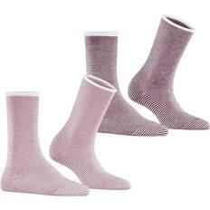Ekologiskt material - Multifärgade Strumpor Esprit Women's Allover Stripe Socks 2-pack - Multicolour