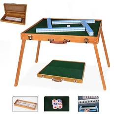 Mahjong brädspel ASQUAR Mahjong Set with Folding Mahjong Table