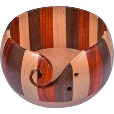 Yarn Holders na Wooden Yarn Bowl, Yarn Bowl Wool Holder, Handmade Rosewood Yarn Storage Bowl with Holes Needle and Thread Ball Storage for