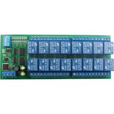 Dsport DC 12V DIN35 C45 Rail Box 16 Channel RS485 Relay Module Modbus RTU UART Control Switch Board for PLC PTZ Camera Motor LED