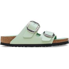 Turquoise - Women Slippers & Sandals Birkenstock Arizona Big Buckle Natural Leather Patent - High Shine Surf Green