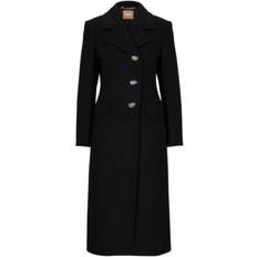 HUGO BOSS Women Clothing HUGO BOSS Slim-fit coat with turn-lock buttons- Black Women's Formal Coats