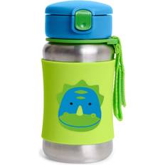 Green Water Bottle Skip Hop Zoo Stainless Steel Little Kid Straw Bottle Dinosaur