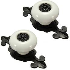 Tlily 2X Vintage Ceramic Door Knobs Drawer Cabinet Cupboard Wardrobe Pull Handle White+Black