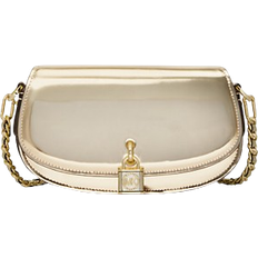 Mila Small Metallic Leather Shoulder Bag - Pale Gold