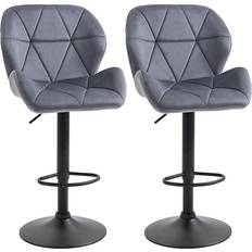 Homcom Armless Upholstered Dark Grey Sgabello da bar 114cm 2pcs