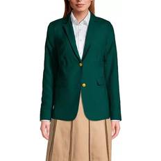 Lands' End Women Blazers Lands' End School Uniform Women's Hopsack Blazer Evergreen