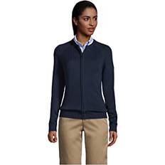 Lands' End XL Cardigans Lands' End Women's School Uniform Zipper-Front Cardigan Sweater, Medium, Blue