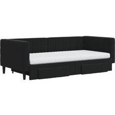 vidaXL Daybed Black Sofa 213cm 2 Seater