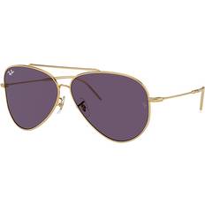 Ray-Ban Unisex Aviator Reverse Gold Frame Violet 59-11