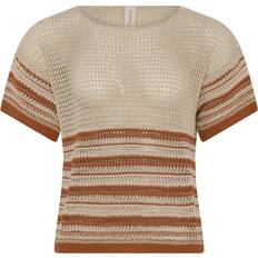 Skovhuus Bluse Structured Beige Brun-M