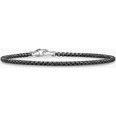 David Yurman Men Bracelets David Yurman Box Chain Bracelet with Stainless Steel and Sterling Silver, 2.7mm Men's