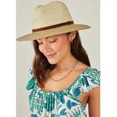 Brown Hats Accessorize Fedora With Brown Trim Natural One