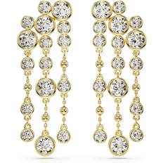 Swarovski Gold Jewelry Swarovski Round Cut, Chandelier, White, Gold-Tone Imber Drop Earrings Gold