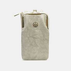 Faux Fur Crossbody Bags GZUK Grey Women 9 Card Slots 6.3 Inch Phone Bag Solid Crossbody Bag