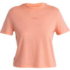 Icebreaker Merino Tech Lite Iii Crop Sports Top Orange Woman