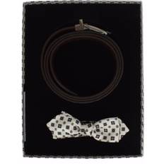 Bow Ties Dolce & Gabbana Silk Bowtie Leather Men Belt Gift Box White