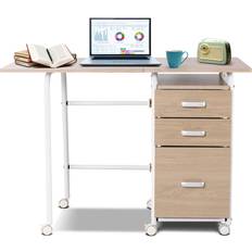 Costway Folding Computer Wheeled Writing Desk