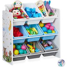 Relaxdays Toy Shelf Storage 9 Drawers