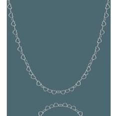 Spero London Love Heart Sterling Silver Chain Necklace