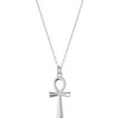 Spero London Sterling Silver Egyptian Ankh Necklace