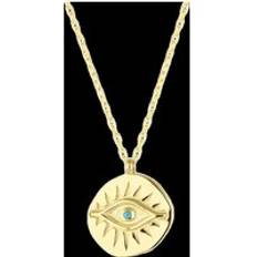 Smycken Spero London Eye Coin Sterling Silver Evil Eye Necklace