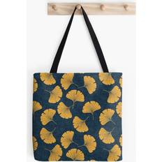 BearLad Tote Bags Ginkgo biloba gingko leaves blue Grocery for School Library Gym