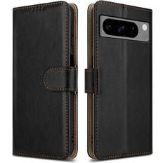 KRjcsfhy Google Pixel 8 Pro, Black For Google Pixel 8 Pro Leather Wallet Phone case