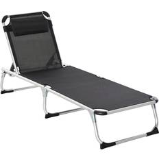 Hopfällbar solstol Utemöbler OutSunny Justerbar Hopfällbar Solstol 170 x 60 x 76 cm
