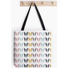 Multicoloured Totes & Shopping Bags BearLad Tote Bags Boston Terriers in a row multi colored Boston dogs: color series 2 Boston Terrier gifts Grocery for School Library Gym