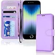 TechGear iPhone SE 2022 5G 2020, iPhone 8/7/6 Leather Wallet Case, Flip Case Cover, Card Holder, Stand, Wrist Strap PU Leather, Magnetic Closure Case