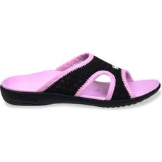 Fast Lacing System Slides Spenco Women Breeze Slide Black/Pink Mesh